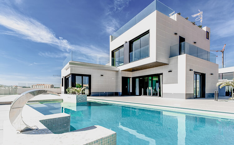Enfoque Vivienda moderna con piscina